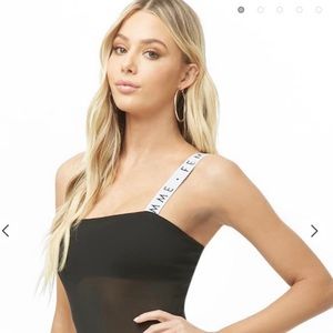 Femme Mesh Sheer Black Bodysuit by Forever 21